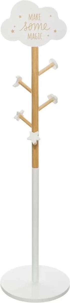 Atmosphera Kapstok - beige/wit - MDF hout - 5 haaks - 35 x 135 cm