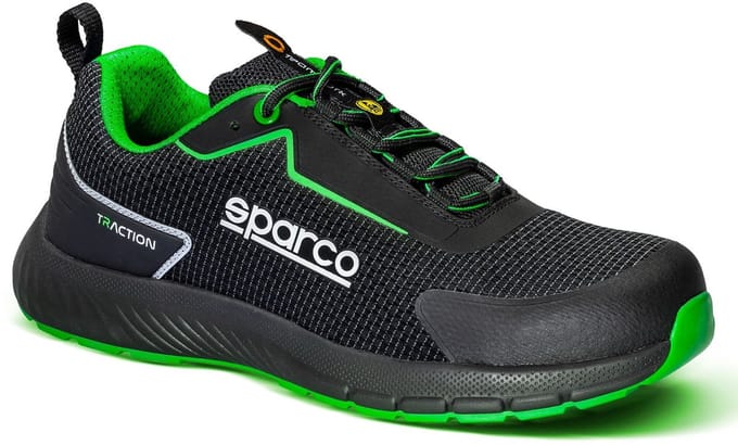 Sparco Werkschoenen S1PS - Traction Sanyo - Zwart/Groen — 45