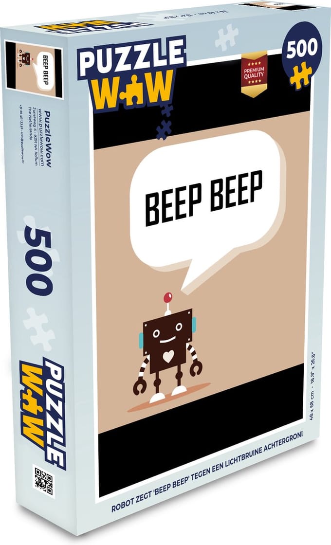 Puzzel Spreuken - Quotes - Beep beep - Robot - Hart - Kids - Jongens - Legpuzzel - Puzzel 500 stukjes