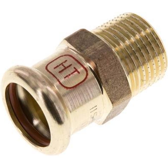 Perskoppeling - 18mm Persmof & R 1/2'' Buiseinde - Koperlegering