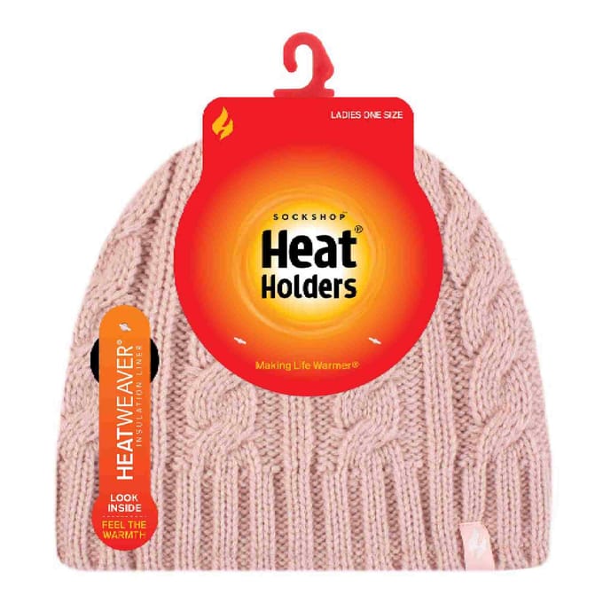 Dames Kabelgebreide 3.4 Tog Fleece Voering Thermische Wintermuts