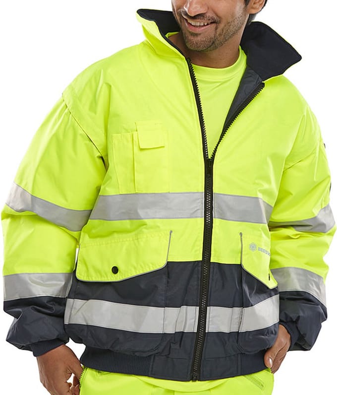Beeswift Bomberjack - Geel/Marineblauw - Maat M