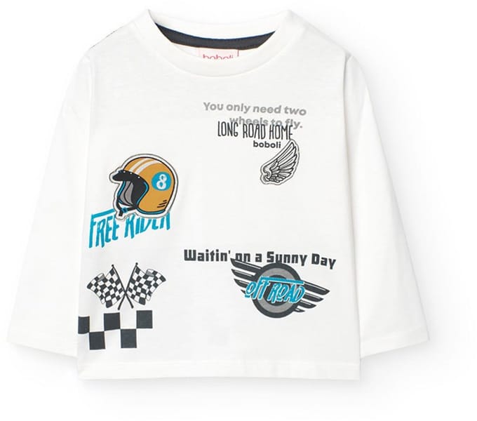 Boboli Knit T-shirt Met Lange Mouwen Wit 24 Months Jongen
