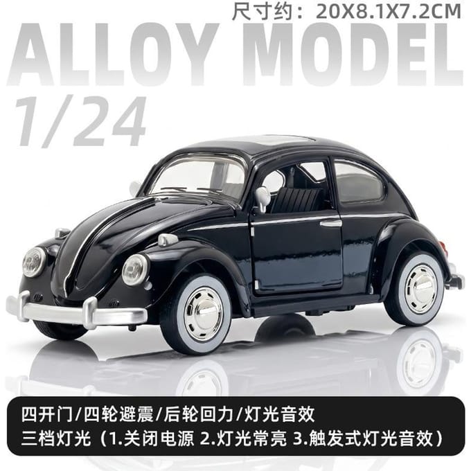 1:24 Kevers Klassieke Auto Simulatie Diecast Metaallegering Modelauto Geluid Licht Pull-Back Verzamelspeelgoed Cadeaus