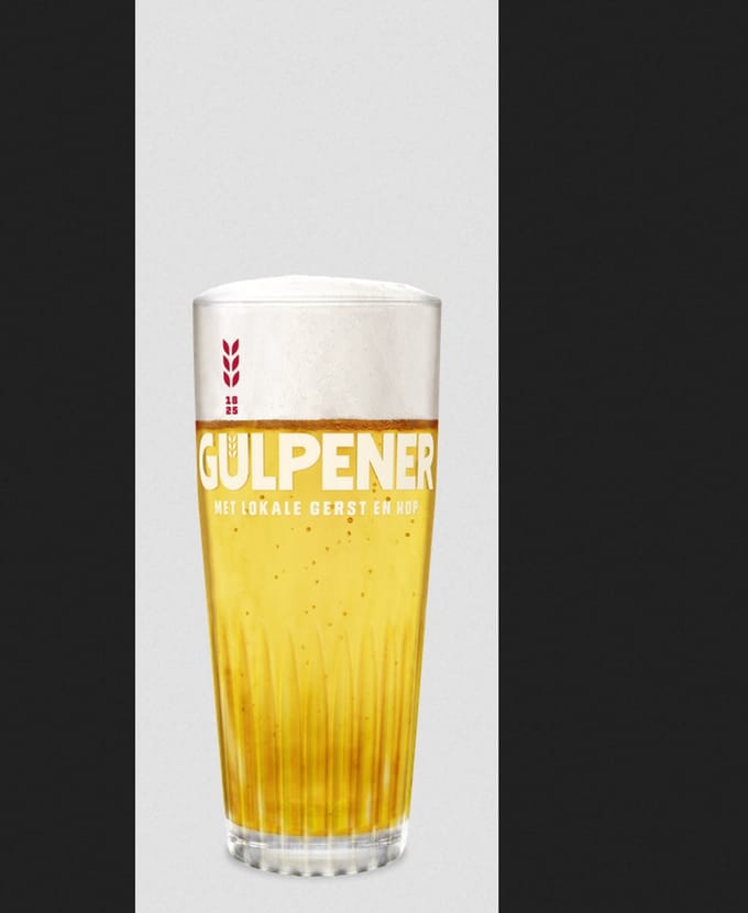 Gulpener pils glas ribbel 25cl. a6