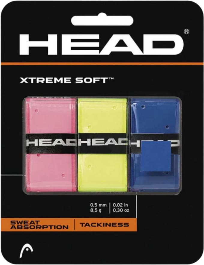 Head Xtreme Soft - Overgrip Multi Colour - Pink / Yellow / Blue - Padel/Tennis/Badminton/Sqaush