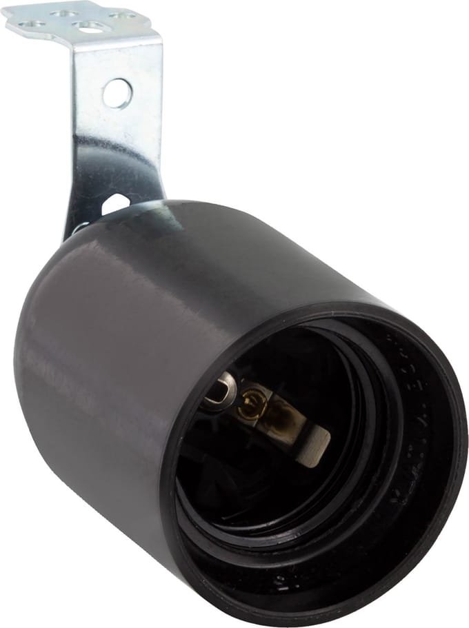 Fitting E27 met haakse beugel max 60W zwart