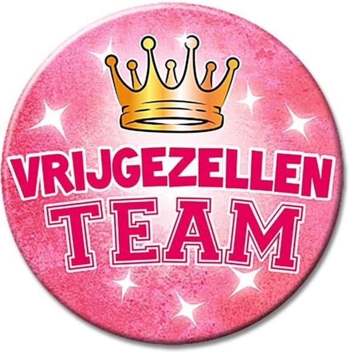 XL Button Vrijgezellen team vrouw - 10 cm.