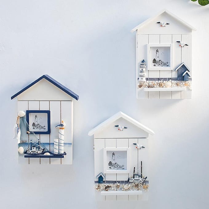 Houten Sleutelkastje Wandmontage Diverse Houders Praktisch Handig Sleutelhouder Opbergdoos Kast white