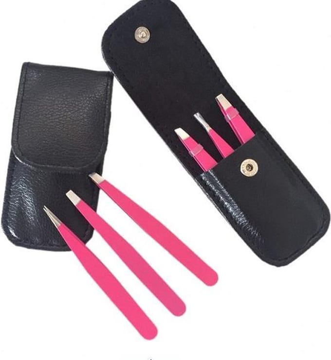 Wenkbrauw Epileer Pincet Set - Hot Pink