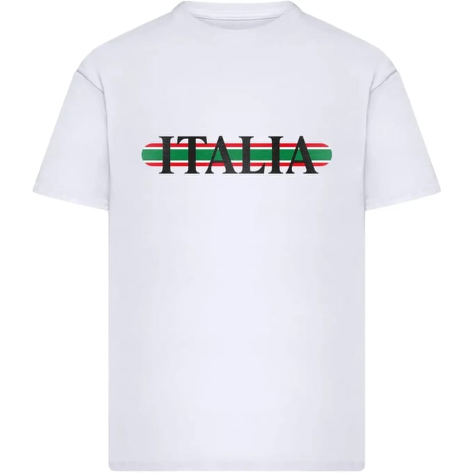 Mister Tee - Italia Stripes Oversize Heren Tshirt - L - Wit