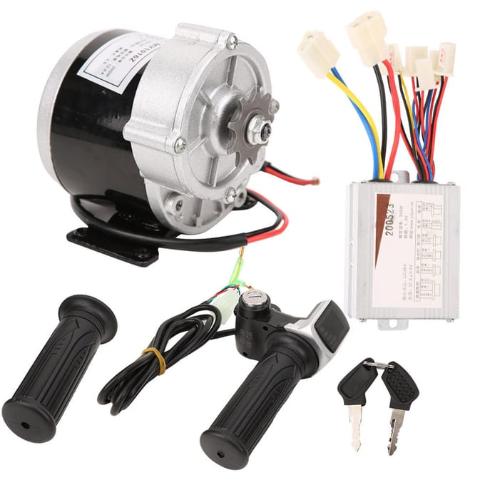 36V 350W EBike Borstelmotor Controller Vierkant Scherm Elektrische Hoeveelheid met Gashandvat black