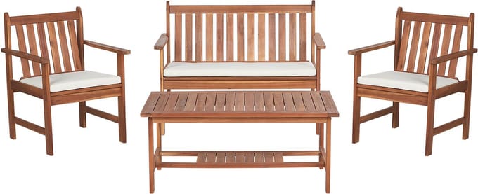 ALTIDONA - Loungeset - Gebroken wit - Acaciahout