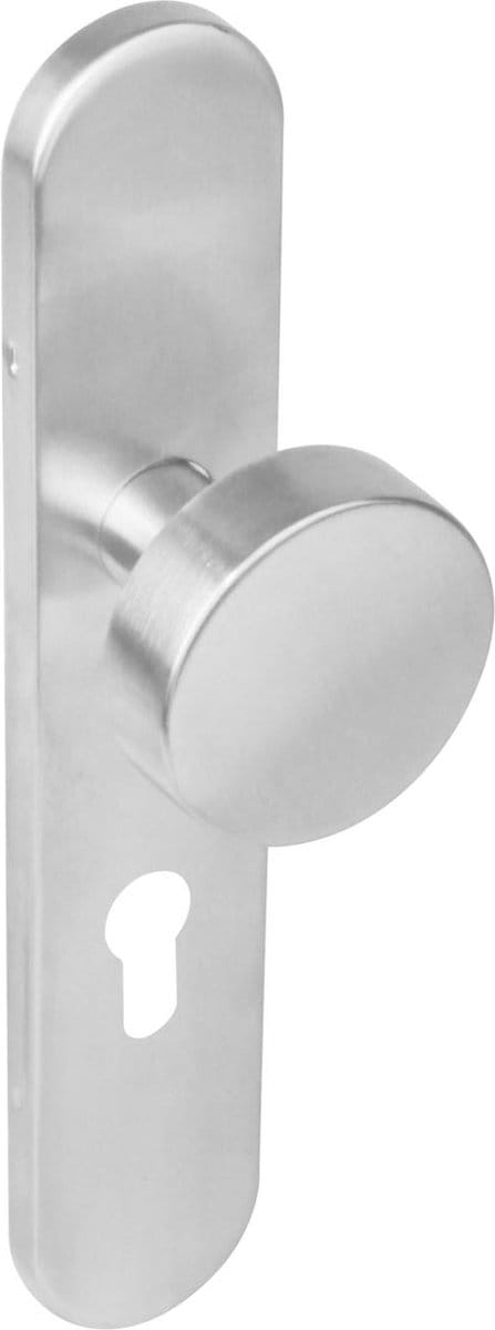 Intersteel Knop op schild profielcilindergat 55 mm rvs geborsteld