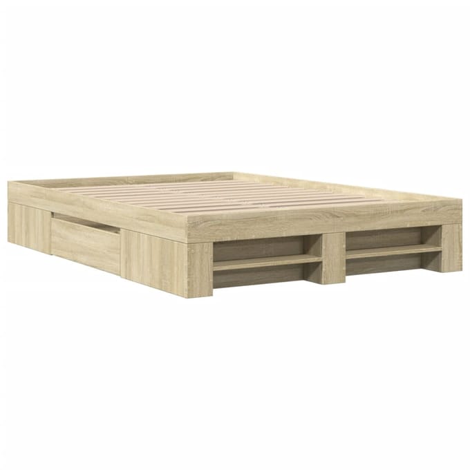 vidaXL - Bedframe - zonder - matras - hout - sonoma - eikenkleurig - 140x190 - cm