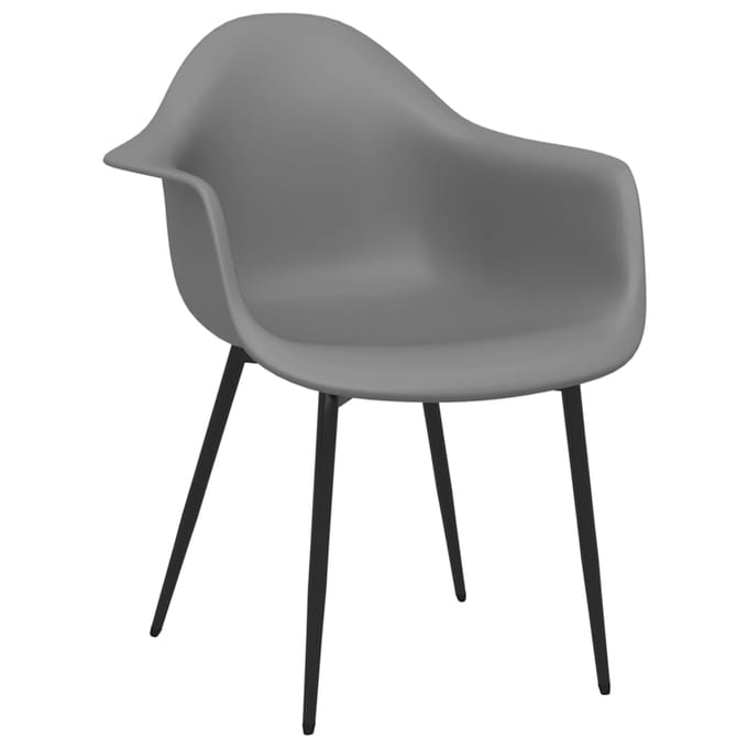 vidaXL - Eetkamerstoelen - 6 - st - PP - grijs