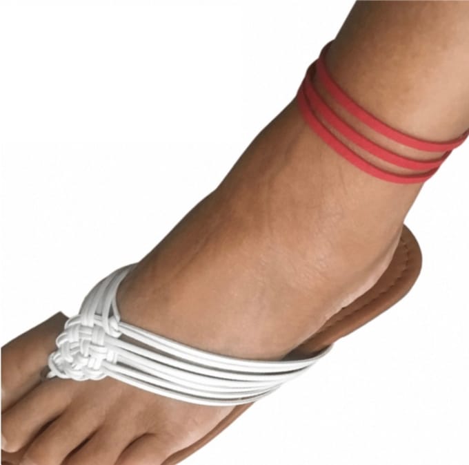 Enkelbandje-Rood-wikkel Suede-24-32 cm - Charme Bijoux