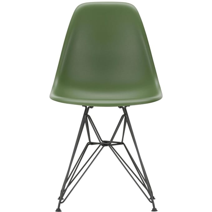 Vitra - DSR Eames Plastic Sidechair - basic dark gepoedercoat - forest RE - groen