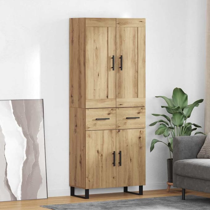 vidaXL - Highboard - 2 - st - Artisan - Eiken - 69,5 - x - 34 - x - 180 - cm