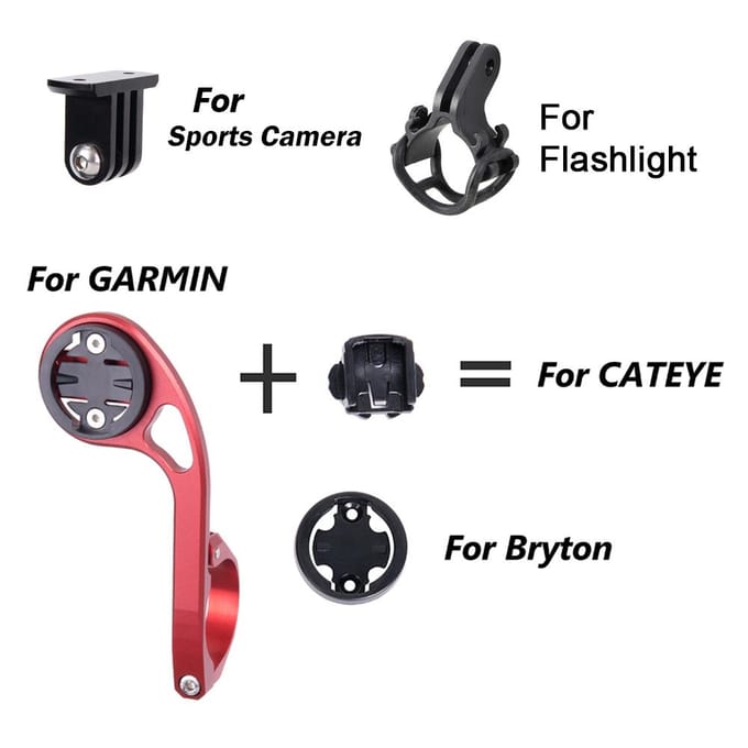 MTB-fietscomputerhouder voor Garmin/Cateye/Bryton fietscomputer sportcamera lichthouder Style 1 zwart