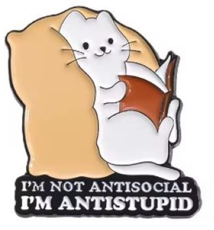 Pin Broche - enamel pin - kledingspeld - Anti stupid