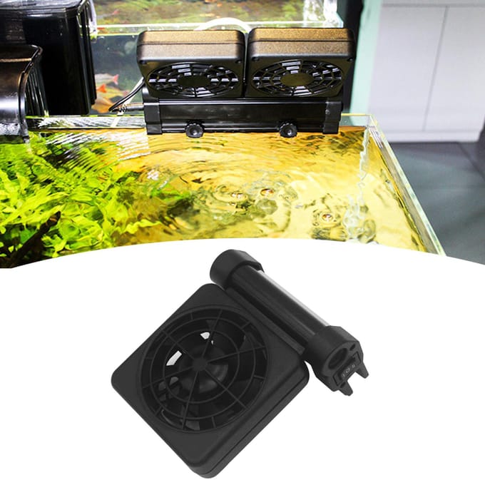 Aquarium Koelventilator voor Vis Tank Aquarium Decoratie Accessoire Warmteafvoer Ventilatoren Single Sided black