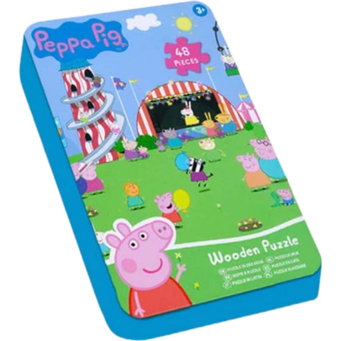 Peppa Pig Houten Puzzel in Blik – 48 stuks