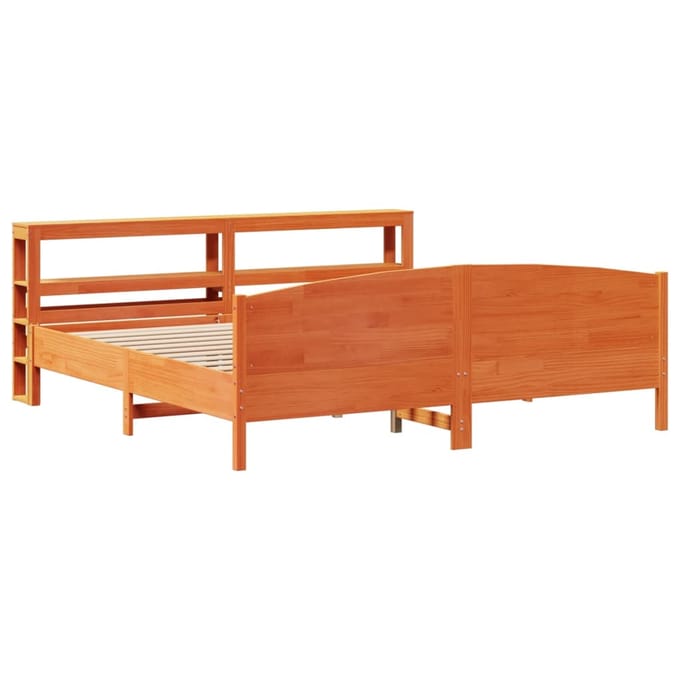 vidaXL - Bedframe - zonder - matras - massief - grenenhout - wasbruin - 200x200 - cm