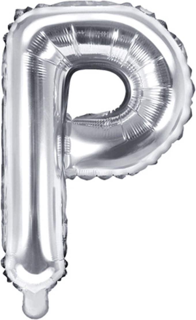 Partydeco - Folieballon Zilver Letter P (35 cm)
