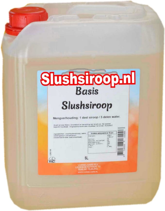 Slushsiroop BASISSIROOP - tank met 5 liter - Vorselaars - MilaNNE
