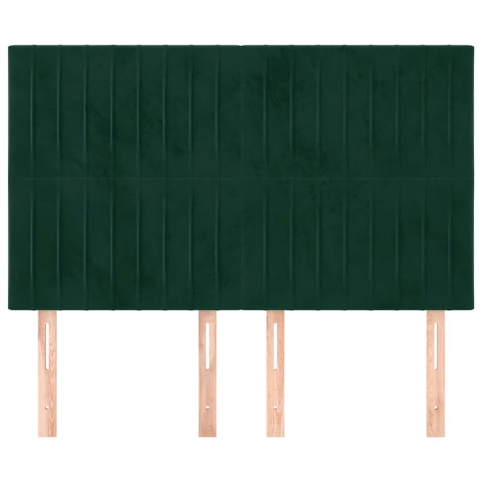 vidaXL - Hoofdbord - donkergroen - 144x5x118/128 - cm - fluweel