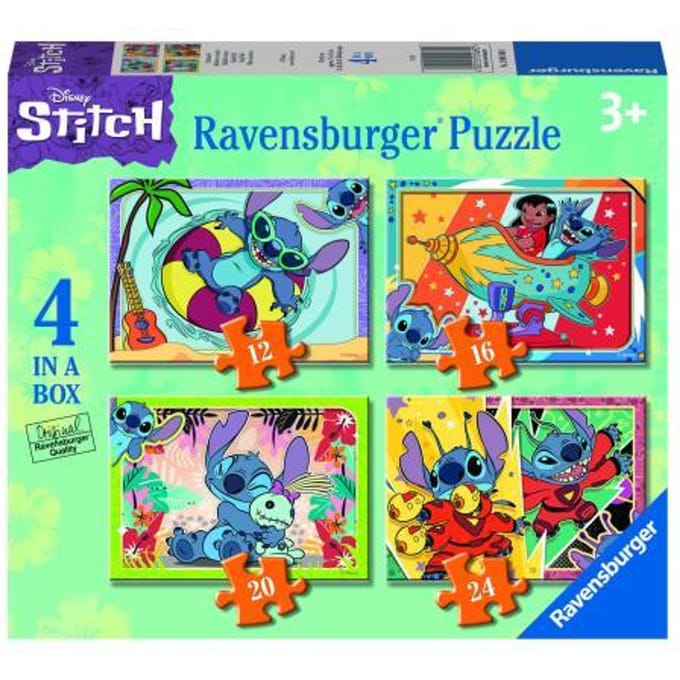 Ravensburger Disney Stitch 4in1box puzzel - 12+16+20+24 stukjes - kinderpuzzel