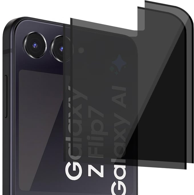 Privacy Screenprotector geschikt voor Samsung Galaxy Z Flip 7 - 2x Volledig Dekkend Glas Screen Protector