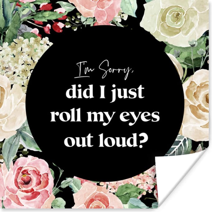 Poster Tiener - Quote - Ogen - 75x75 cm