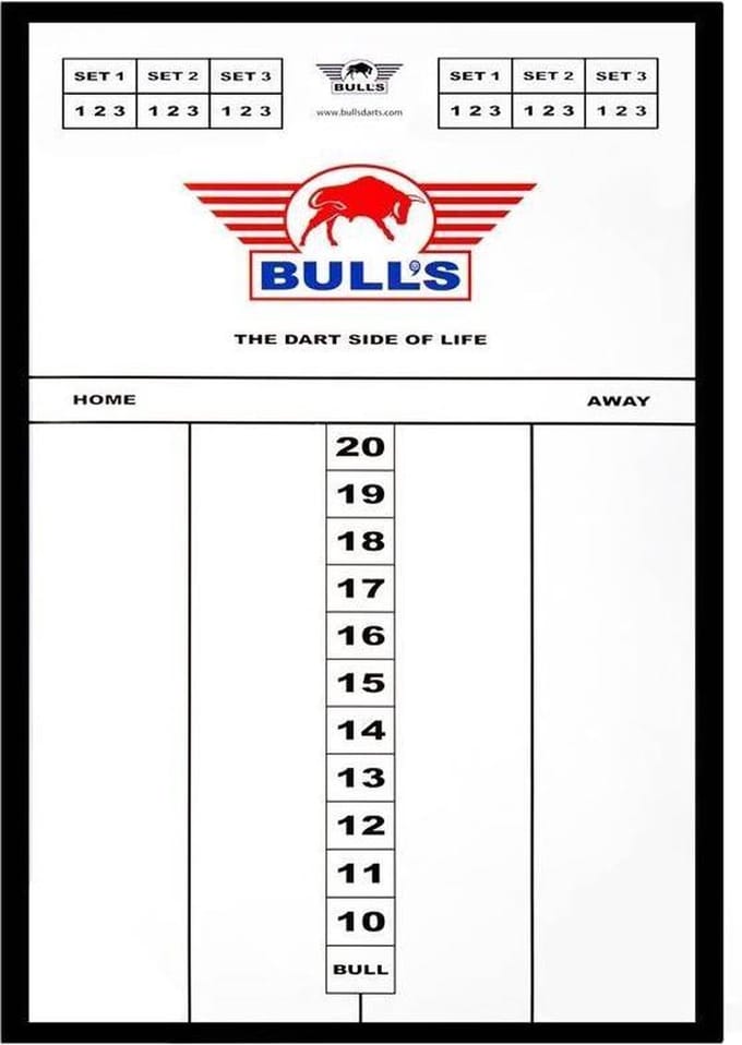 Bull's Styreen Dart Scorebord - Scorebord Darten - 45 x 30cm