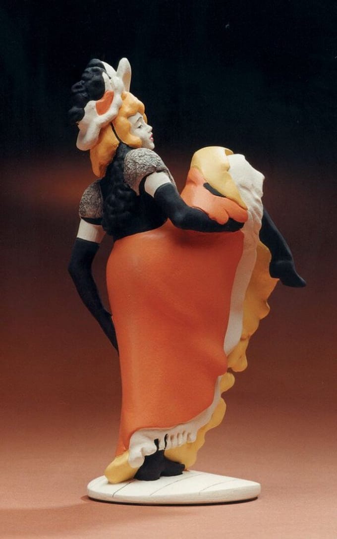 Jane Avril De mondaine excentrieke danseres - hoogte 17 cm - cancan danseres