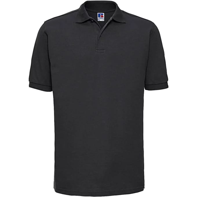 Men's Hardwearing Polycotton Poloshirt 'Russell' Black - 5XL