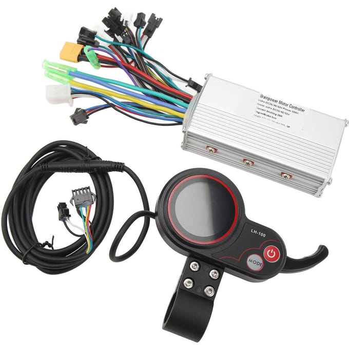 36V 48V 60V 500W 28A Borstelloze Snelheidsmotor Controller Sinusgolf Controller Kit met Instrument voor gray