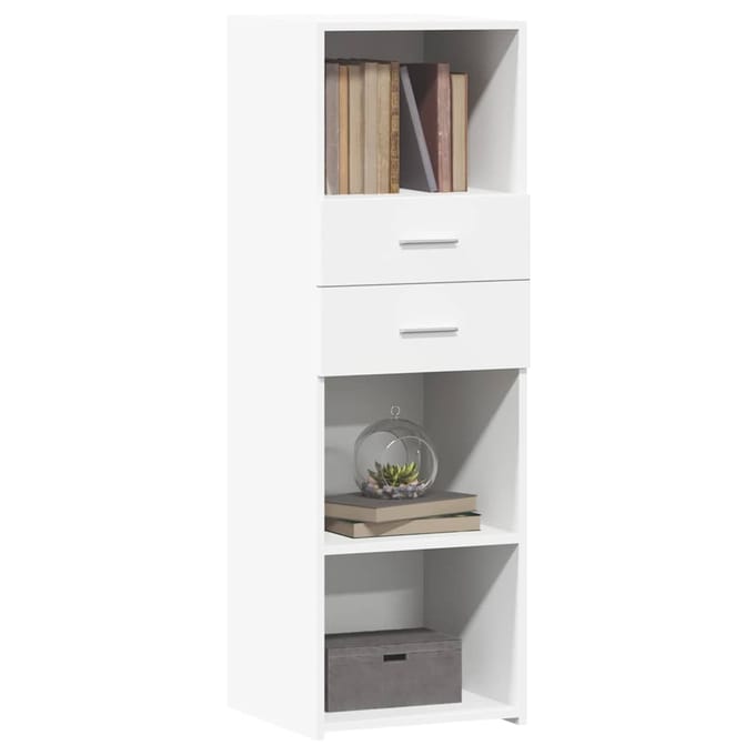 vidaXL - Hoge - kast - 40x42,5x124 - cm - bewerkt - hout - wit