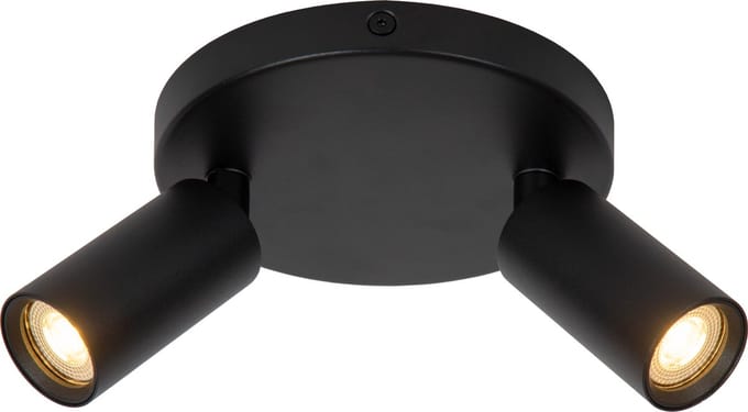 Lucide RITMO - Plafondspot (Plafondlamp) - Ø 15 cm - 2xGU10 (MR11) - Zwart