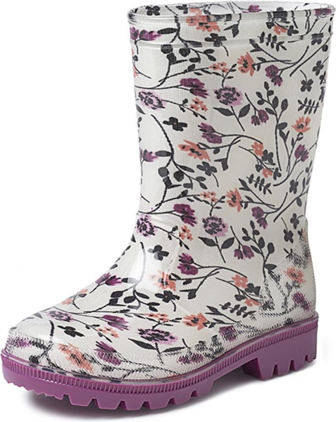 Gevavi Boots - Rose kinder- en dameslaars pvc wit bloem