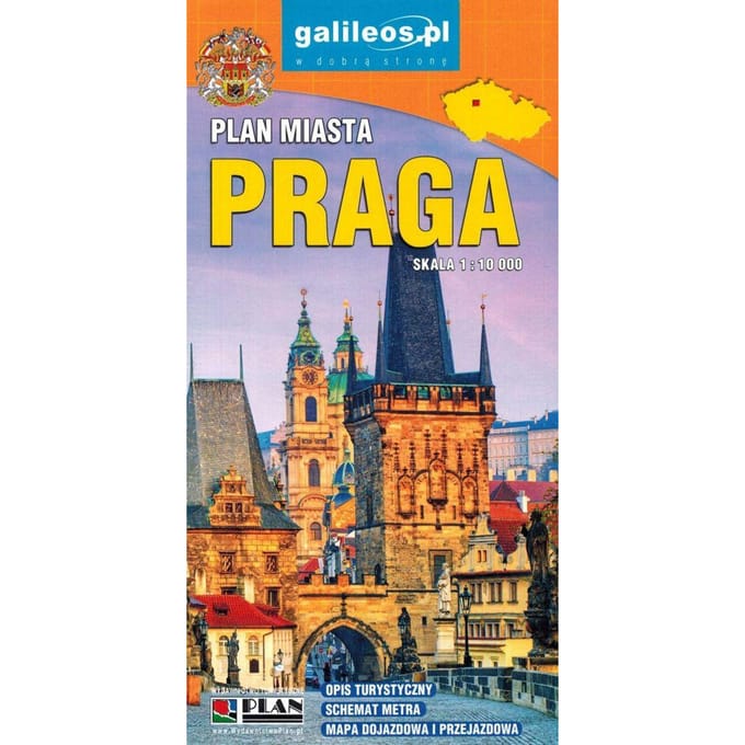 Prague 1:10 000. Carte / Plan de la Ville.  Galileos