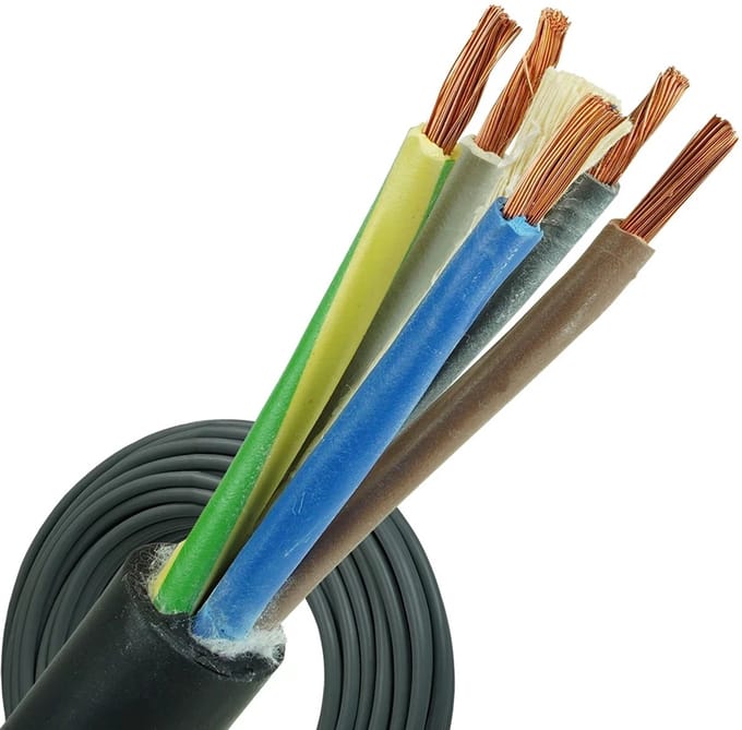Neopreen kabel H05RN-F 5x0.75mm² per rol 100 meter