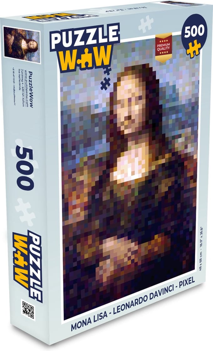 Puzzel Mona Lisa - Leonardo DaVinci - Pixel - Legpuzzel - Puzzel 500 stukjes