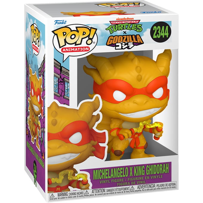 Funko Godzilla x Turtles POP! Animation Vinyl Figure Michelangelo X Ghidorah 9 cm POP! Figuur