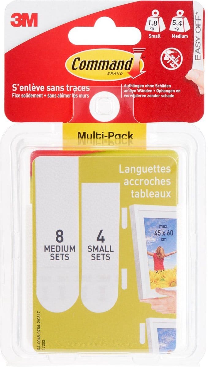 3M Command fotobevestigingsstrips S en M, voordeelverpakking Wit Inhoud: 12 paar
