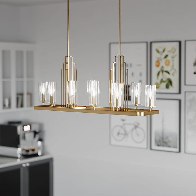 Kichler LED Kroonluchter | 10X E14 Max 40W | Dimbaar | Brushed Natural Brass