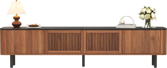 TV-Meubel - 190 x 35 x 45 cm - Modern Lowboard met Uniek Design - MDF - Houtkleur