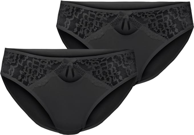 Merry Style Dames Slip Onderbroek - Katoen - Regular Taille - 2-Pack - MS-GAB-17-Hipsters-2P - Zwart (2Pack) - M