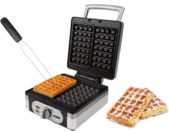 2-in-1 Wafelijzer voor Dikke en Knapperige Vierkante Wafels